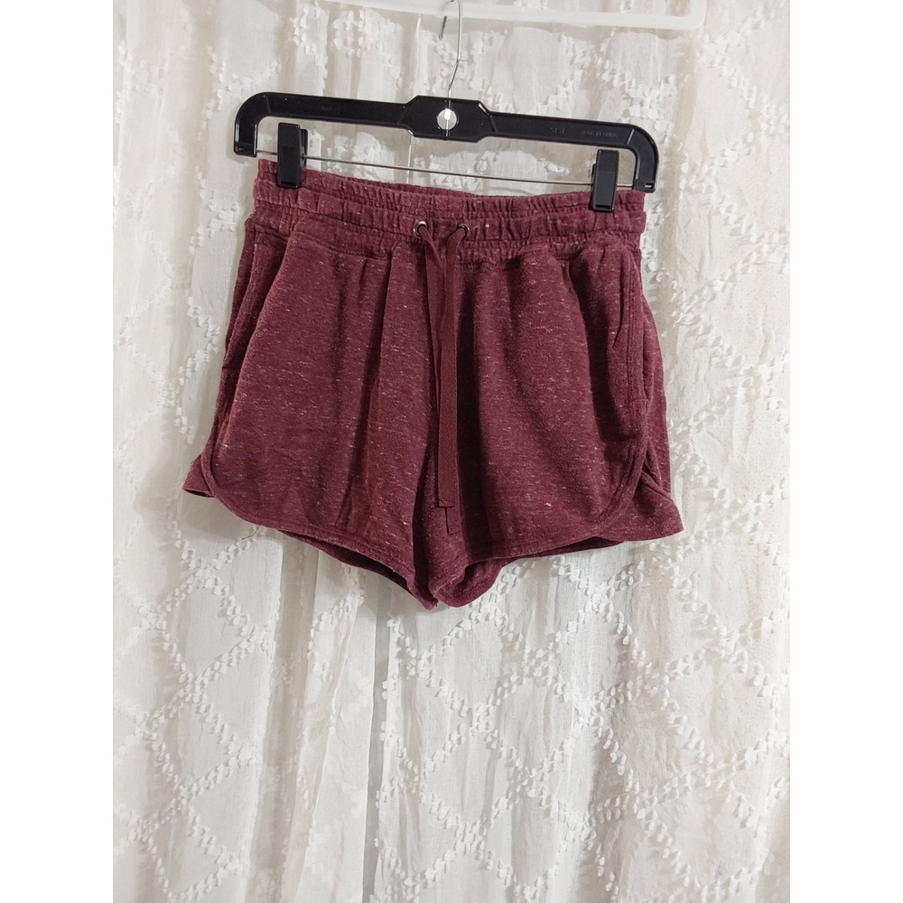 Athletic Works Womens Burgundy Heather Knit Lounge Shorts Size Medium 8-10